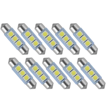 20Pcs/Set C10W LED Lemputės C10W Automobilių Priešrūkiniai Žibintai Girlianda Auto Licencijos numerio ženklo Žibintas 31mm 36mm 39mm 41mm Automobilio Duris Šviesos Skaitymo Lemputės