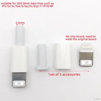 5 rinkiniai USB iphone male kištukas su drožlių plokščių jungtis suvirinimo 2.6/3.0 mm Duomenų eilutės sąsaja 