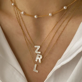 GHIDBK Aukso Skanėstas Imituojamas Perlai Threader Minimalistinio Karoliai Moterims, Elegantiškas Dirbtiniais Pearl Chokers Collares de Moda 2019