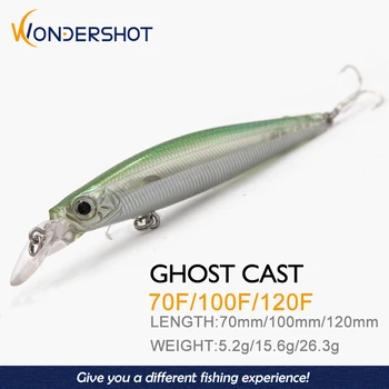 Wondershot A02 70/100/121mm 5.2/15.6/26.3 g Minnow Žuvų Jaukų Plūduriuojantis Žvejybos Masalas Sunku Dirbtinis Masalas, Žvejyba, Žvejybos Reikmenys