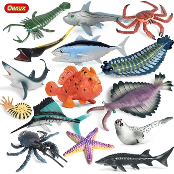 Oenux Naujas Sea Life Karalius Krabų Kalmarų, Krevečių, Jūrų Žvaigždė Opabinia Vandenyno Jūrų Gyvūnai Modelis Veiksmų Skaičiai Miniatiūriniai Žaislas Vaikams Dovanų