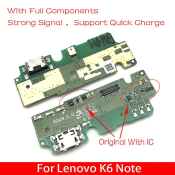 USB Įkrovimo lizdas Flex Juostelės Lenovo K6 Pastaba K6Note K53a48 Doko Jungtis Įkrovikliui Prijungti Lenta Su Mikrofonu