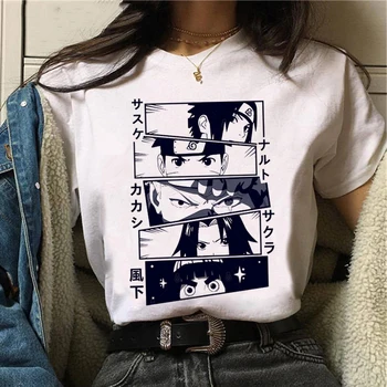 Naruto Harajuku Juokingas Animacinių filmų Marškinėliai Moterims Mados Japonų Anime T-shirt Sasuke Ullzang Grafinis Marškinėlius 90s Viršuje Tees Moteris
