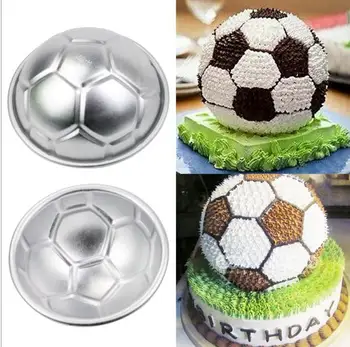 2 Vnt/Set 3D Futbolo Formos Tortas Pelėsių AluminumBall Srityje netoksiškas Torto Formos Šokolado Visos Pelėsių Virtuvės Kepimo Įrankiai