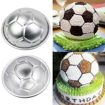 2 Vnt/Set 3D Futbolo Formos Tortas Pelėsių AluminumBall Srityje netoksiškas Torto Formos Šokolado Visos Pelėsių Virtuvės Kepimo Įrankiai