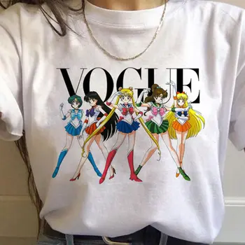Moterų Marškinėlius Sailor Moon Anime Graphic marškinėliai 