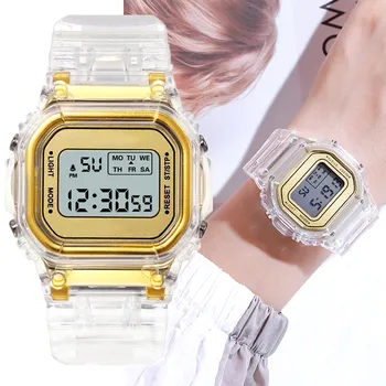 2020 Prabanga Aukso Laikrodžiai Moterims Skaitmeninis Žiūrėti LED Elektroniniai Riešo Žiūrėti Šviesos Laikrodis Ponios Žiūrėti montre femme reloj mujer