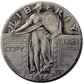 JAV 1916 Nuolatinis Laisvės Ketvirtį Sidabro Padengtą Kopijuoti Monetos