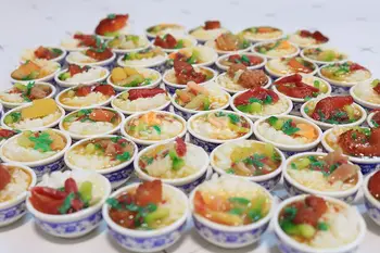 2VNT 3.2 cm 1/6 Masto Lėlių Maisto Miniatiūriniai Kinijos Ryžių Kinų Virtuvės Apsimesti, Maisto Barbies Blyth Lėlių Virtuvės Žaislai