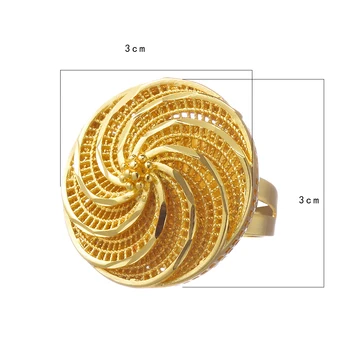 Ethlyn Reguliuojamo Dydžio Aukso Spalvos Piršto Žiedą, Perdėtas Didelis Drugelis Formos Žiedais Etiopijos/Afrikos Moterų Vestuvių R58