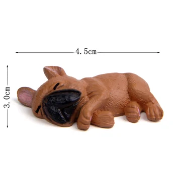 2inch PVC Miega, Guli Šuo prancūzų Buldogų Lėlės Statulėlės Žaislas Automobilis Namų Dekoro šuo modelis žaislai vaikams