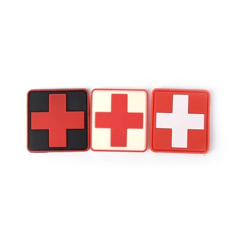 3D PVC Gumos Raudonojo Kryžiaus Vėliava Šveicarijos Kryžiaus Pleistras Medikas Paramedic Taktinis kareivis Moralę Ženklelis