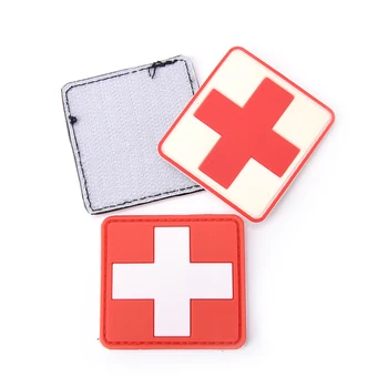 3D PVC Gumos Raudonojo Kryžiaus Vėliava Šveicarijos Kryžiaus Pleistras Medikas Paramedic Taktinis kareivis Moralę Ženklelis