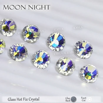 Mėnulis Naktį? kar cirkonio rankdarbiams drabužius flatback kristalų hot fix akmenų masės glitters audinio PASIDARYK pats apdailos