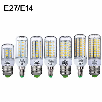 E27 LED Lempa E14 LED Lemputės SMD5730 220V Kukurūzų Svogūno 24 36 48 56 69 72LEDs Liustra Žvakė LED Šviesos Namų Puošybai