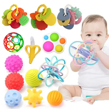 Švietimo Kūdikių Žaislų Kamuolys, Žaislai 0 12 Mėnesių Barškučių Lova Bell Teethers Už Dantų Naujagimių Saldainiai Plėtoti Žaislas Kūdikiams