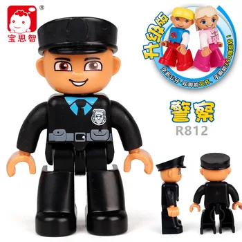 Minifigures Duplo Sumos Šeimos Policijos Dady Mamytė, Senelis Didelis Dydis Blokai Suderinama Duplo Skaičius Vaikų Žaislas
