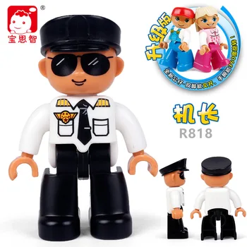 Minifigures Duplo Sumos Šeimos Policijos Dady Mamytė, Senelis Didelis Dydis Blokai Suderinama Duplo Skaičius Vaikų Žaislas