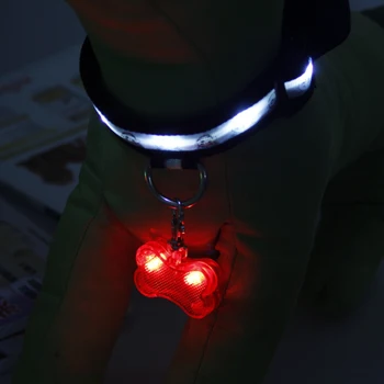 Augintinio Antkaklio Pakabukas LED Šviesos Iki Šuns Kaulų Forma ID Tegus Pet Saugos Antkaklio Pakabukas Lauko Pėsčiomis Anti-lost