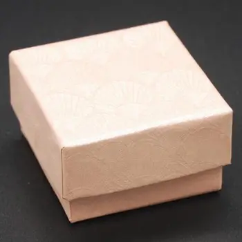 5 spalvų derliaus kvadrato formos papuošalų dėžutė auskarai, žiedai, dovanų dėžutės kvadratinių kartono popieriaus langelį 5X5X3 cm