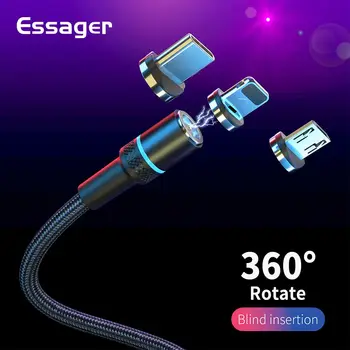 Essager Magnetinio USB Laidas, Greito Įkrovimo Tipas C USB Kabelis, Skirtas 