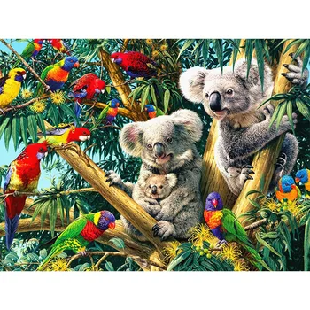 Kvadratiniu Diamond Tapybos Koala Gyvūnų Namų Puošybai Siuvinėjimo Nuotrauką Amatų Mozaikos Meno Rinkinys