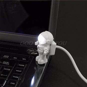 Astronautas Astronautas Mini Lanksti Led Lemputės Šviesos Stalo Dalykėlių USB Vertus Lempos Galia Banko PC Nešiojamas Lašas Laivybos