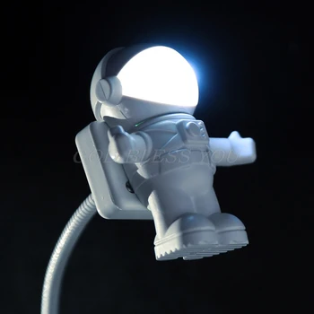 Astronautas Astronautas Mini Lanksti Led Lemputės Šviesos Stalo Dalykėlių USB Vertus Lempos Galia Banko PC Nešiojamas Lašas Laivybos