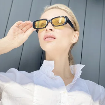 Derliaus Stačiakampis, Akiniai nuo saulės Moterims, Vyrams, Geltona Objektyvas Saulės Akiniai 2020 Mados Vairavimo Eyeware Moterų Atspalvių gafas de sol mujer