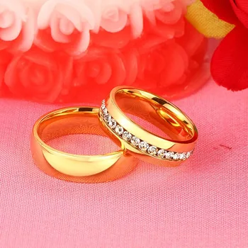 Modyle Aukso spalvos Vestuvių Juostas, Žiedas, skirtas Moterų ir Vyrų Papuošalai 6mm Nerūdijančio Plieno Vestuvinis Žiedas
