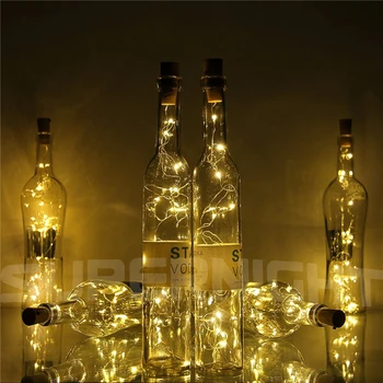 2M-20-LED Varinės Vielos String Light su Butelio Kamštis Stiklo Amatų Butelis Vestuvių Dekoravimo Kalėdų string žibintai