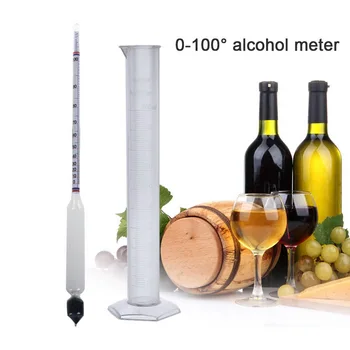 Hydrometer Testeris Derliaus matavimo butelis Nustatyti Priemones, Alcoholmeter Alkoholio Matuoklis Vyno Koncentracijos Matuoklis 0-100 hydrometer alcoho